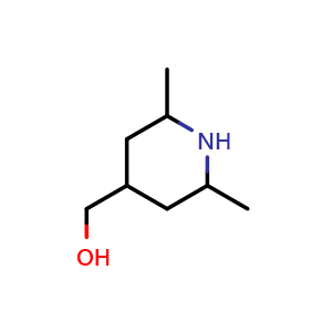 Chemical structure of (2,6-Dimethylpiperidin-4-yl)methanol , CAS 1186319-08-3, AChemBlock AD282103