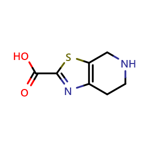 Chemical structure of 4,5,6,7-Tetrahydrothiazolo[5,4-c]pyridine-2-carboxylic acid , CAS 1190987-12-2, AChemBlock AD282104