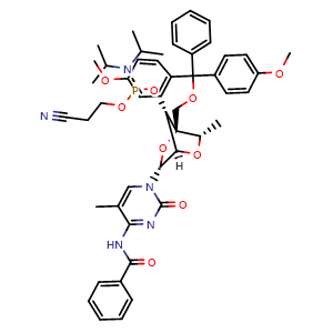 Chemical structure of CET-5-Me-C(Bz) phosphoramidite , CAS 1197033-17-2, AChemBlock AD282108