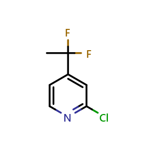 Chemical structure of 2-Chloro-4-(1,1-difluoroethyl)pyridine , CAS 1204295-63-5, AChemBlock AD282112