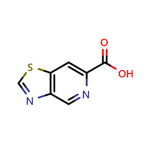 Chemical structure of Thiazolo[4,5-c]pyridine-6-carboxylic acid , CAS 1211535-73-7, AChemBlock AD282113