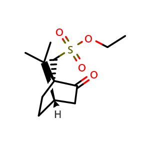 Chemical structure of Ethyl ((1R,4S)-7,7-dimethyl-2-oxobicyclo[2.2.1]heptan-1-yl)methanesulfonate , CAS 1242184-36-6, AChemBlock AD282115