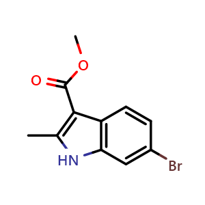 Chemical structure of Methyl 6-bromo-2-methyl-1H-indole-3-carboxylate , CAS 1313753-18-2, AChemBlock AD282122