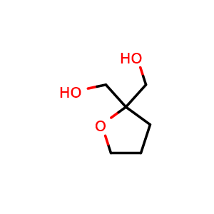 Chemical structure of [2-(Hydroxymethyl)oxolan-2-yl]methanol , CAS 13386-57-7, AChemBlock AD282124