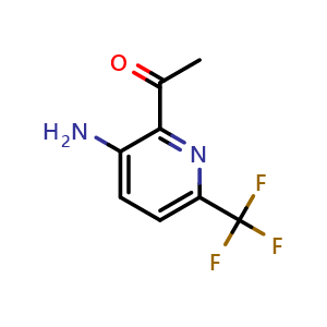 Chemical structure of 1-(3-Amino-6-(trifluoromethyl)pyridin-2-yl)ethanone , CAS 1393546-36-5, AChemBlock AD282132