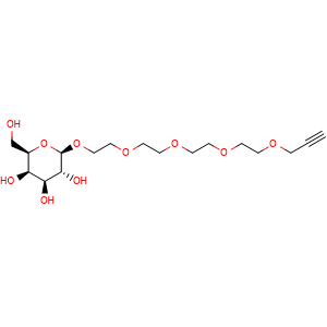 Chemical structure of Propargyl-PEG5-beta-D-glucose , CAS 1397682-63-1, AChemBlock AD282135