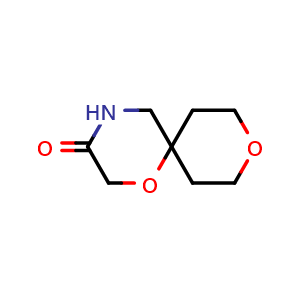 Chemical structure of 1,9-Dioxa-4-azaspiro[5.5]undecan-3-one , CAS 1402232-58-9, AChemBlock AD282136