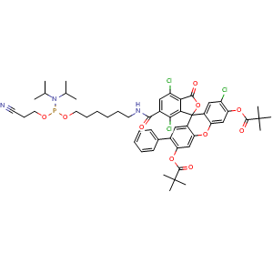 Chemical structure of 6-VIC phosphorous amide , CAS 1414265-81-8, AChemBlock AD282137