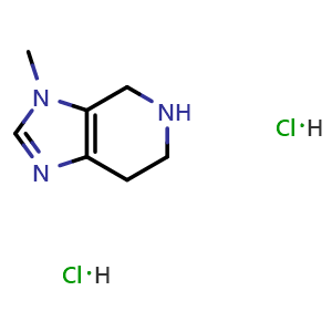 Chemical structure of 3-Methyl-4,5,6,7-tetrahydro-3H-imidazo[4,5-c]pyridine dihydrochloride , CAS 1417636-09-9, AChemBlock AD282138