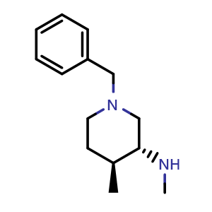 Chemical structure of rel-(3R,4S)-N,4-Dimethyl-1-(phenylmethyl)-3-piperidinamine , CAS 1431697-80-1, AChemBlock AD282140