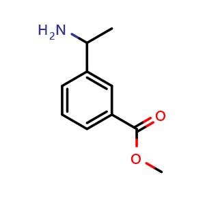 Chemical structure of Methyl 3-(1-aminoethyl)benzoate , CAS 153994-69-5, AChemBlock AD282145