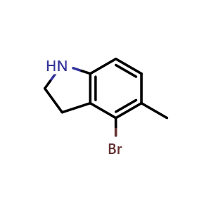 Chemical structure of 4-Bromo-5-methylindoline , CAS 162100-98-3, AChemBlock AD282151