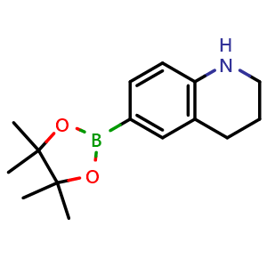 Chemical structure of 1,2,3,4-Tetrahydroquinoline-6-boronic acid, pinacol ester , CAS 1627563-96-5, AChemBlock AD282152