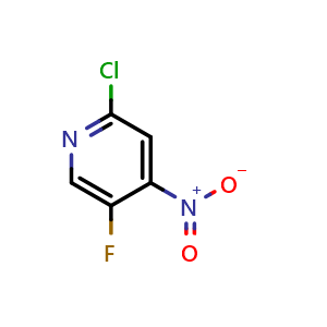 Chemical structure of 2-Chloro-5-fluoro-4-nitropyridine , CAS 1784429-31-7, AChemBlock AD282158