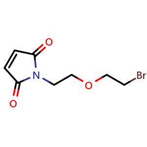 Chemical structure of 1-[2-(2-Bromoethoxy)ethyl]-1H-pyrrole-2,5-dione , CAS 1823885-81-9, AChemBlock AD282163