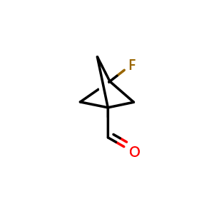 Chemical structure of 3-Fluorobicyclo[1.1.1]pentane-1-carboxaldehyde , CAS 2020350-41-6, AChemBlock AD282168