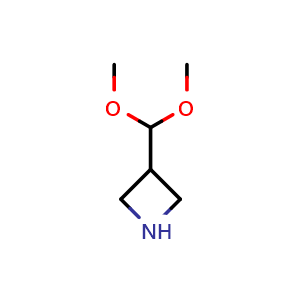 Chemical structure of 3-(Dimethoxymethyl)azetidine , CAS 2228713-28-6, AChemBlock AD282177