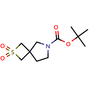 Chemical structure of tert-Butyl 2-thia-6-azaspiro[3.4]octane-6-carboxylate 2,2-dioxide , CAS 2387123-36-4, AChemBlock AD282186