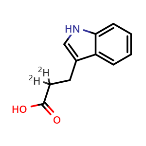 Chemical structure of 3-Indolepropionic acid-d2 , CAS 2469257-98-3, AChemBlock AD282189
