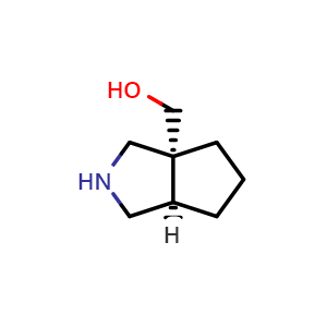Chemical structure of rel-((3aR,6aR)-Hexahydrocyclopenta[c]pyrrol-3a(1H)-yl)methanol , CAS 2696257-98-2, AChemBlock AD282202