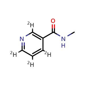Chemical structure of N-Methylnicotinamide-d4 , CAS 2708278-64-0, AChemBlock AD282203