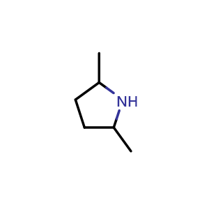 Chemical structure of 2,5-Dimethylpyrrolidine , CAS 3378-71-0, AChemBlock AD282216
