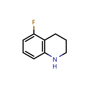 Chemical structure of 5-Fluoro-1,2,3,4-tetrahydroquinoline , CAS 345264-61-1, AChemBlock AD282217