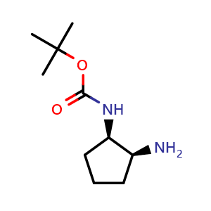 Chemical structure of tert-Butyl rel-((1R,2S)-2-aminocyclopentyl)carbamate , CAS 365996-19-6, AChemBlock AD282219