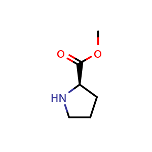 Chemical structure of (R)-Methyl pyrrolidine-2-carboxylate , CAS 43041-12-9, AChemBlock AD282224