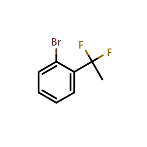 Chemical structure of 1-Bromo-2-(1,1-difluoroethyl)benzene , CAS 444581-46-8, AChemBlock AD282226