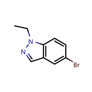 Chemical structure of 5-Bromo-1-ethylindazole , CAS 590417-96-2, AChemBlock AD282235