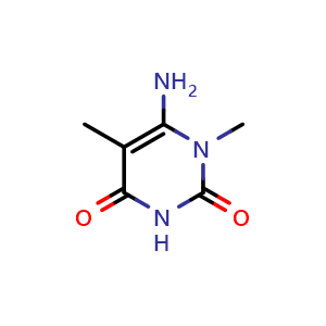 Chemical structure of 6-Amino-1,5-dimethylpyrimidine-2,4(1H,3H)-dione , CAS 63959-47-7, AChemBlock AD282239
