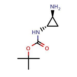 Chemical structure of tert-Butyl ((1S,2S)-2-aminocyclopropyl)carbamate , CAS 847268-25-1, AChemBlock AD282246