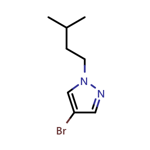 Chemical structure of 4-Bromo-1-isopentyl-1H-pyrazole , CAS 847818-48-8, AChemBlock AD282247