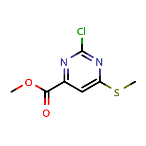 Chemical structure of Methyl 2-chloro-6-(methylthio)pyrimidine-4-carboxylate , CAS 944128-98-7, AChemBlock AD282268
