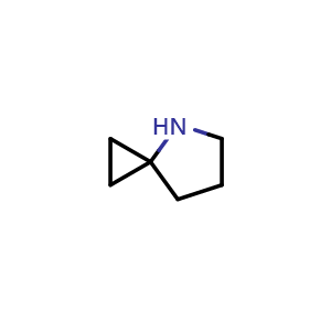Chemical structure of 4-Azaspiro[2.4]heptane , CAS 95442-76-5, AChemBlock AD282273