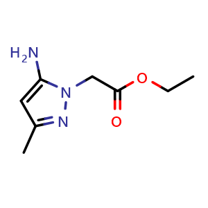 Chemical structure of Ethyl 5-amino-3-methyl-1H-pyrazole-1-acetate , CAS 956440-82-7, AChemBlock AD282274