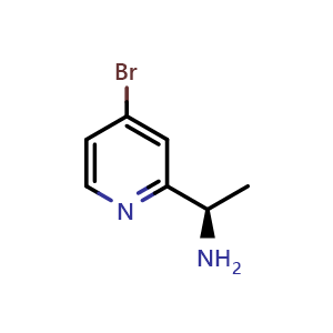Chemical structure of (R)-1-(4-Bromopyridin-2-yl)ethan-1-amine , CAS 1213368-93-4, AChemBlock AD282278