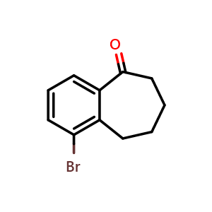 Chemical structure of 1-Bromo-6,7,8,9-tetrahydro-5H-benzo[7]annulen-5-one , CAS 87779-79-1, AChemBlock AD282282