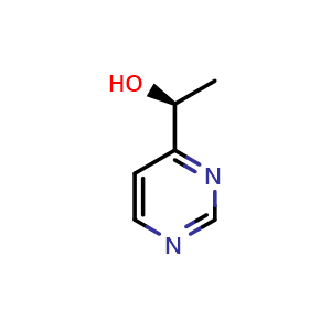 Chemical structure of (S)-1-(Pyrimidin-4-yl)ethan-1-ol , CAS 1344936-67-9, AChemBlock AD282303