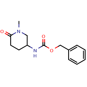 Chemical structure of Benzyl 1-methyl-6-oxopiperidin-3-ylcarbamate , CAS 1858757-89-7, AChemBlock AD282312