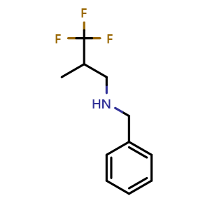 Chemical structure of Benzyl(3,3,3-trifluoro-2-methylpropyl)amine , CAS 1859470-50-0, AChemBlock AD282313