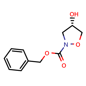 Chemical structure of (S)-Benzyl 4-hydroxy-1,2-oxazolidine-2-carboxylate , CAS 1867688-97-8, AChemBlock AD282314