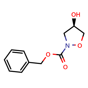Chemical structure of (R)-Benzyl 4-hydroxy-1,2-oxazolidine-2-carboxylate , CAS 1867762-30-8, AChemBlock AD282315