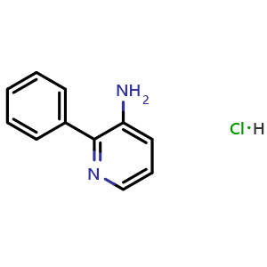 Chemical structure of 3-Amino-2-phenyl-pyridine hydrochloride , CAS 219121-62-7, AChemBlock AD282323