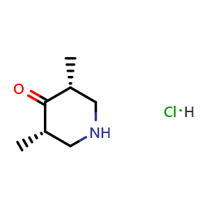 Chemical structure of rel-(3R,5S)-3,5-Dimethylpiperidin-4-one hydrochloride , CAS 29804-18-0, AChemBlock AD282336