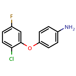 Chemical structure of 4-(2-Chloro-5-fluoro-phenoxy)aniline , CAS 1161026-07-8, AChemBlock AD282352