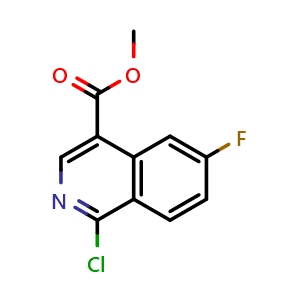 Chemical structure of Methyl 1-chloro-6-fluoro-isoquinoline-4-carboxylate , CAS 1233250-02-6, AChemBlock AD282359