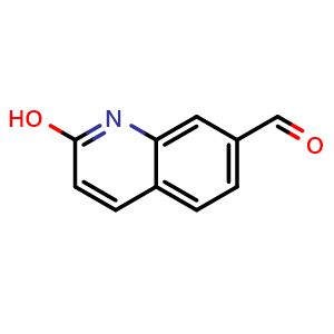 Chemical structure of 2-Hydroxyquinoline-7-carbaldehyde , CAS 1260762-89-7, AChemBlock AD282362