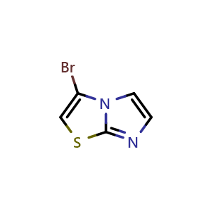Chemical structure of 3-Bromoimidazo[2,1-b]thiazole , CAS 1289151-06-9, AChemBlock AD282363